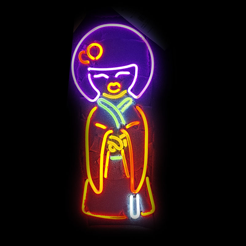 Outdoor Lighting Japan - Neon Burcu Japonya Kız kimono Neon