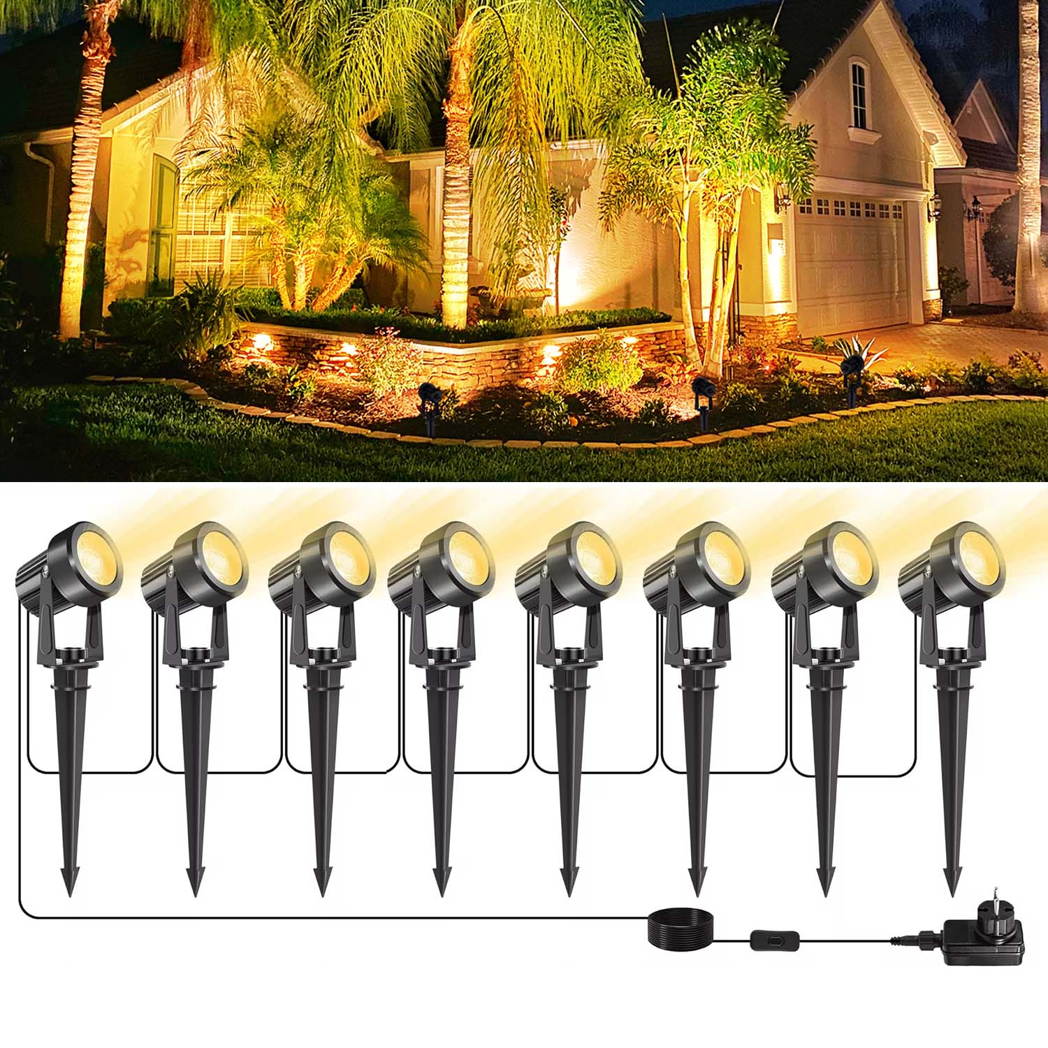 Outdoor Lighting Voltage - 4/6/8LEDS 3000K Açık Spot Peyzaj IP65