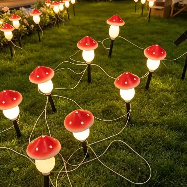 Outdoor Lighting Yard Stakes - Güneş Enerjili Mantar Şeklinde Su Geçirmez