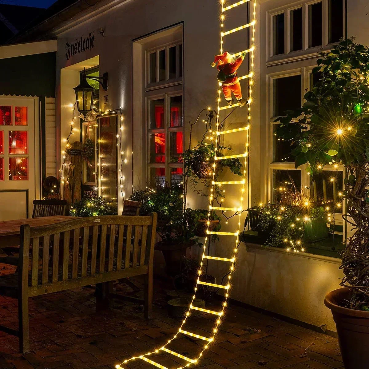 Noel baba ev için LED merdiven - Xmas Outdoor Lighting Decorations incelemesi ve fiyatı