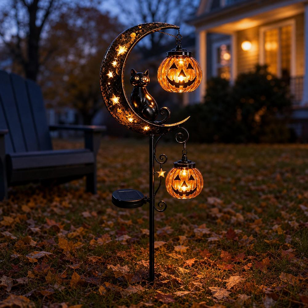 Cadılar Bayramı Siyah Kedi Ay  - Outdoor Lighting Yard Stakes incelemesi ve fiyatı