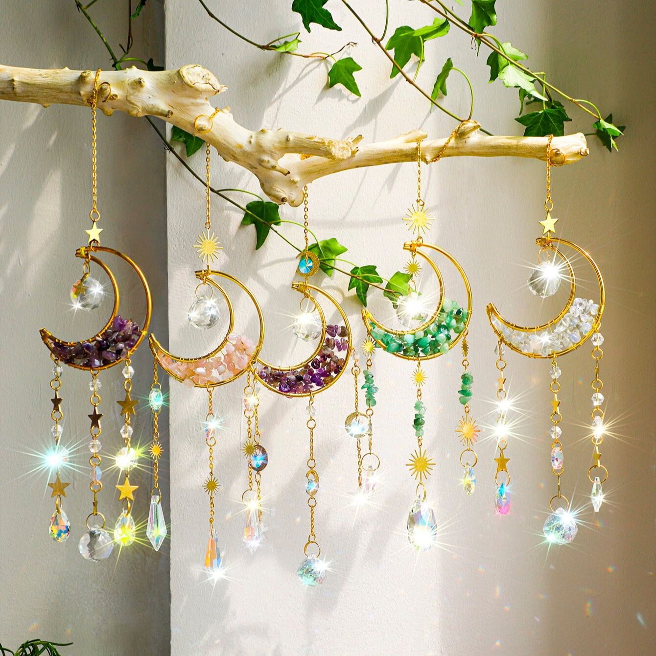 Kristal Suncatcher ay ametist  - Xmas Outdoor Lighting Decorations incelemesi ve fiyatı