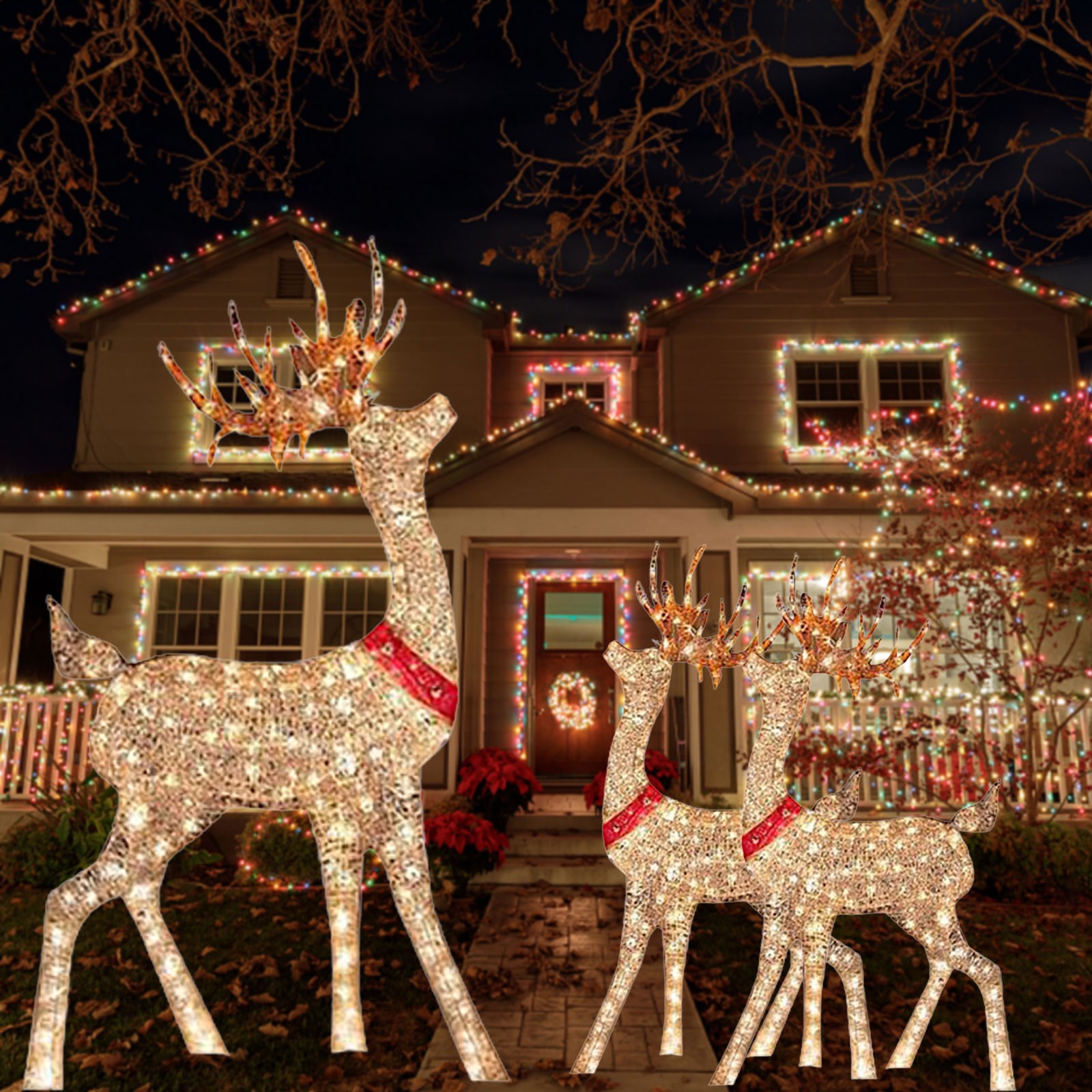 Işıklı noel dekorasyon geyik 1 - Outdoor Lighting Yard Stakes incelemesi ve fiyatı