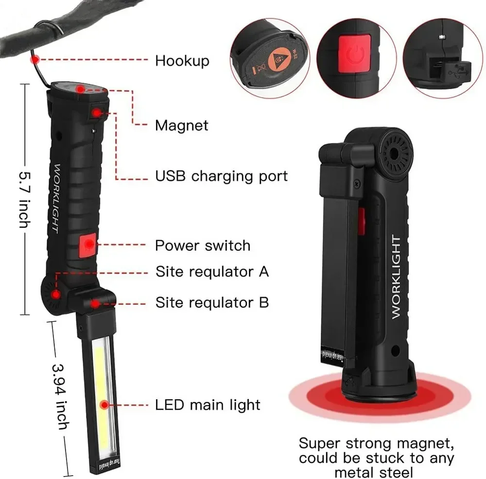 LED COB El Feneri USB Şarj Edi - Outdoor Lighting Hooks incelemesi ve fiyatı