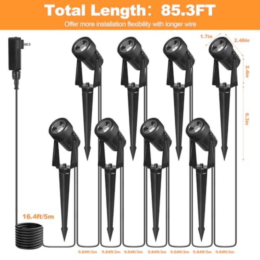 85.3FT LED Dış Mekan Peyzaj Sp - Outdoor Lighting Voltage incelemesi ve fiyatı