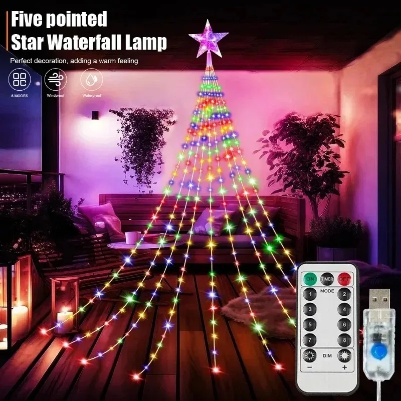 USB Güçlü 200 LED Yıldız Şelal - Xmas Outdoor Lighting Decorations incelemesi ve fiyatı