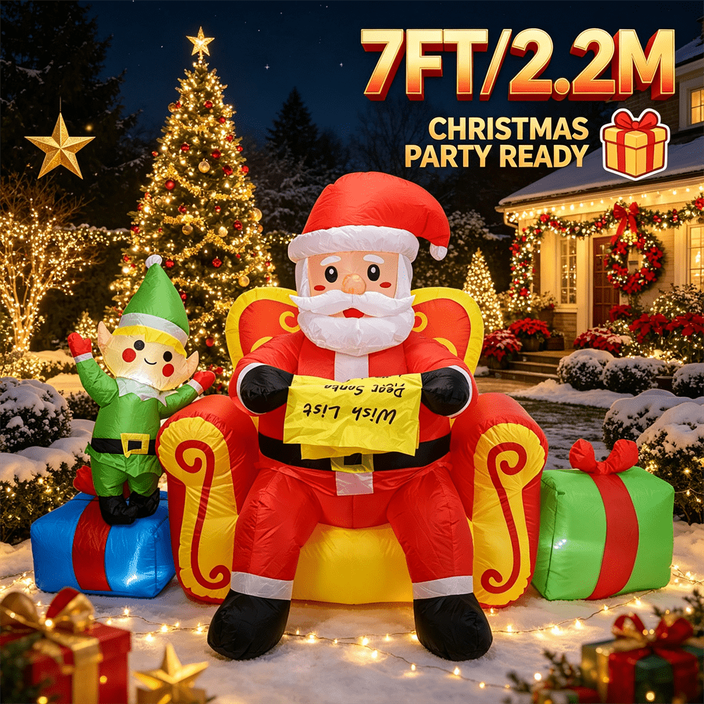 7FT Noel Şişme Oyuncak LED Işı - Xmas Outdoor Lighting Decorations incelemesi ve fiyatı