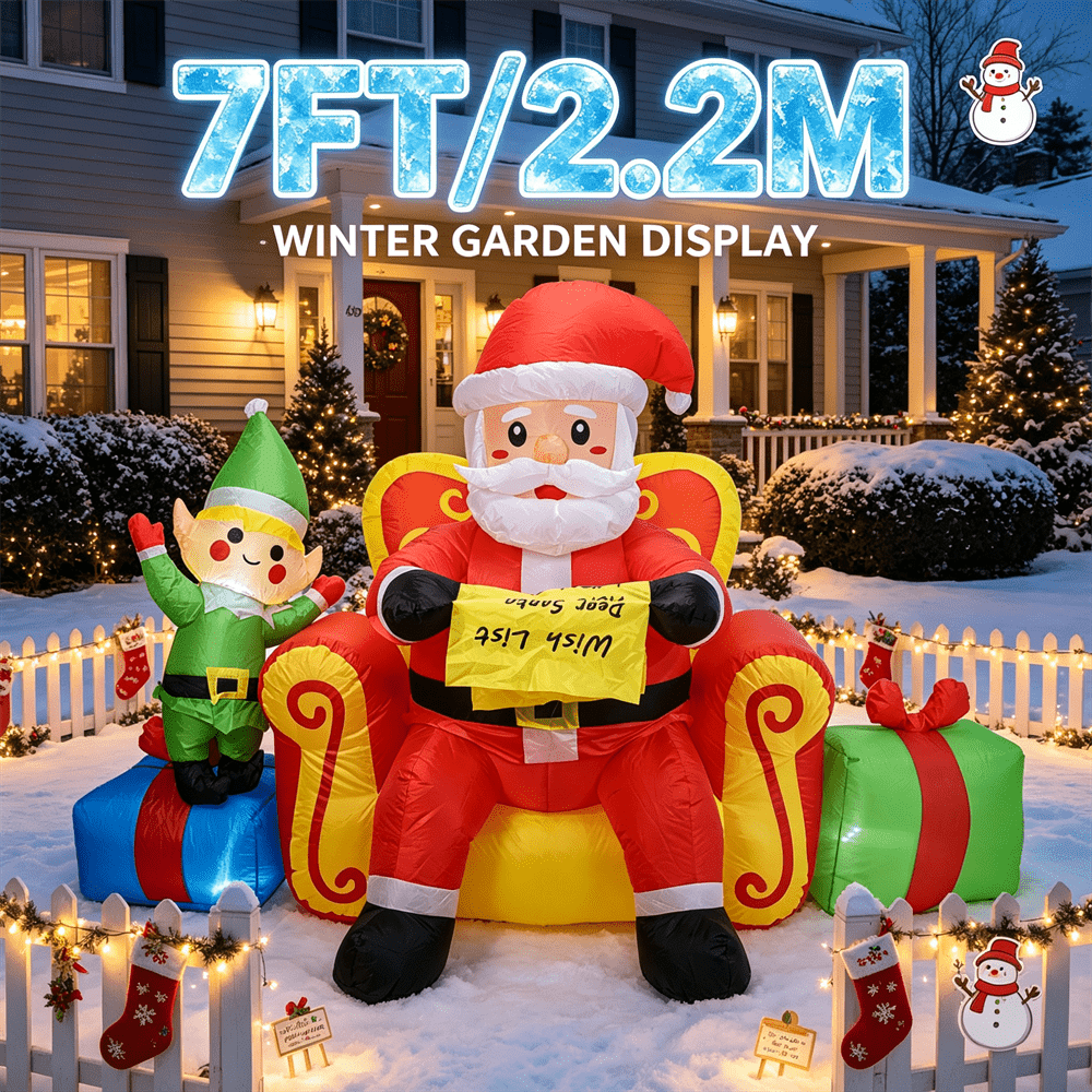 7FT Noel Şişme Oyuncak LED Işı - Xmas Outdoor Lighting Decorations incelemesi ve fiyatı
