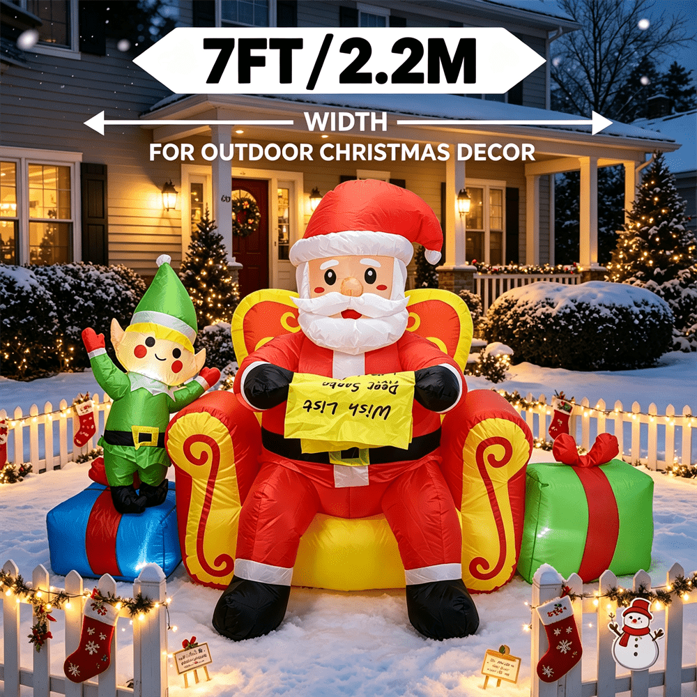 7FT Noel Şişme Oyuncak LED Işı - Xmas Outdoor Lighting Decorations incelemesi ve fiyatı